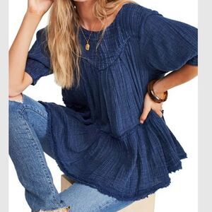 NWT Free People Mystery Land Tunic Dress in Indigo
